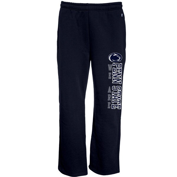 navy sweatpants with We Are Penn State and Athletic Logo on left leg